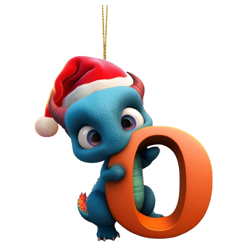 Christmas Cute Dragon Pendants Acrylic Letter Shaped Exquisite for Xmas Tree Car
