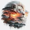 Silhouette Lion-11CT Stamped Cross Stitch 50*50cm/19.69*19.69in