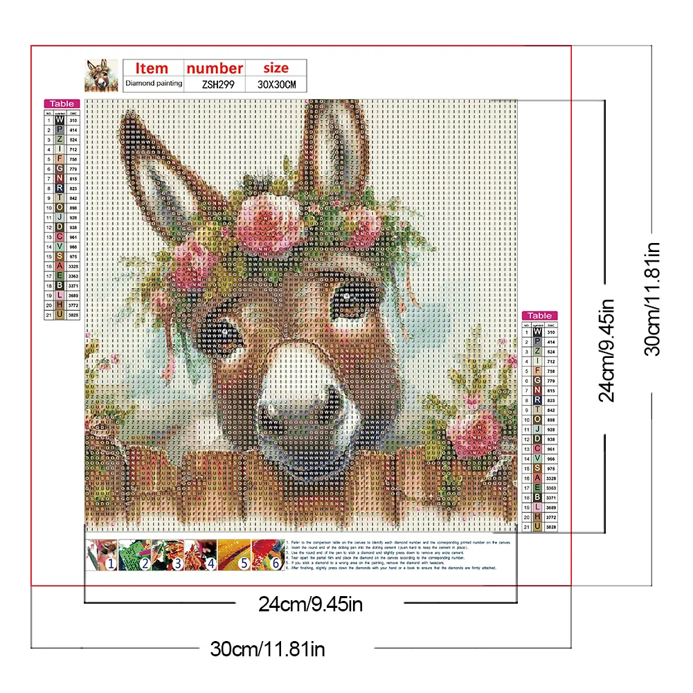 Diamond Painting - Full Round Drill - Flower Donkey(Canvas|30*30cm)