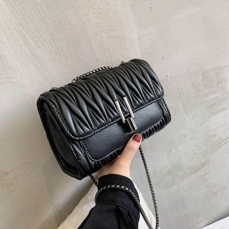 Pongl Exquisite Women 2021 Messenger Bag Vintage Luxury Designe Shoulder Bag Female Simple Chain Handbag Ladies Crossbody Bags