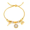 Stylish Key Elegant Zircon Pendant Golden Bracelet