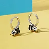 Panda Hoop Earrings 925 Sterling Silver