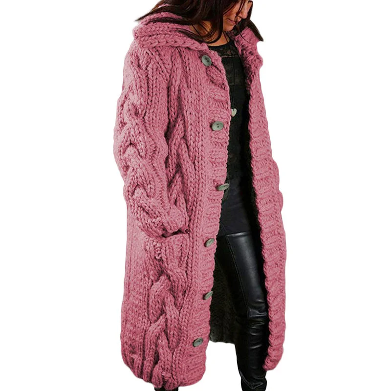 Uveng Neck Women's Oversized Sweater Coat Fashion Cardigan