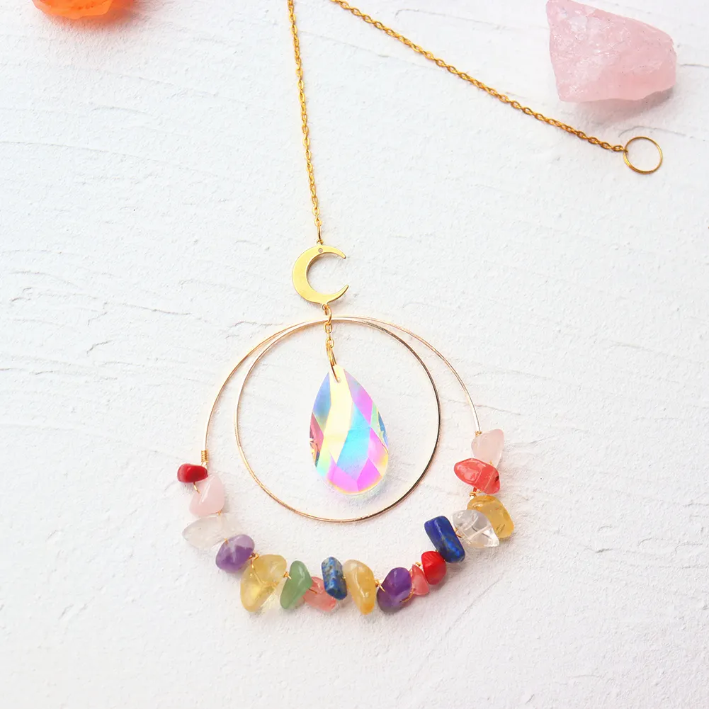 Crystal Sun Light Trapping Wind Chime Pendant Prism Lighting Catching Decor