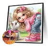 Diamond Painting-DIY Full Round Drill Girl and Puppy