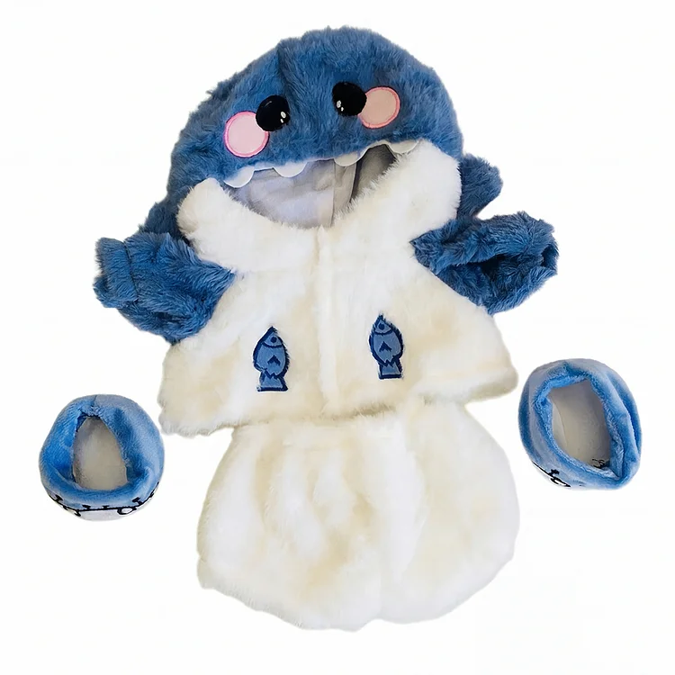 For 16" Full Body Silicone Baby Doll Blue Shark Set Accessories