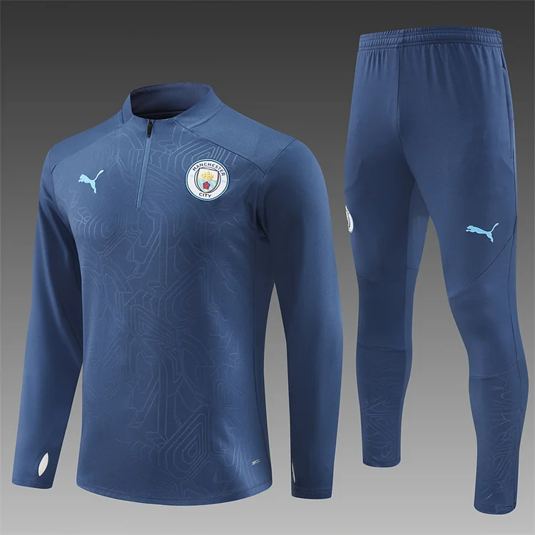 2024-25 Manchester City Royal Blue Half-Dress Training Jersey