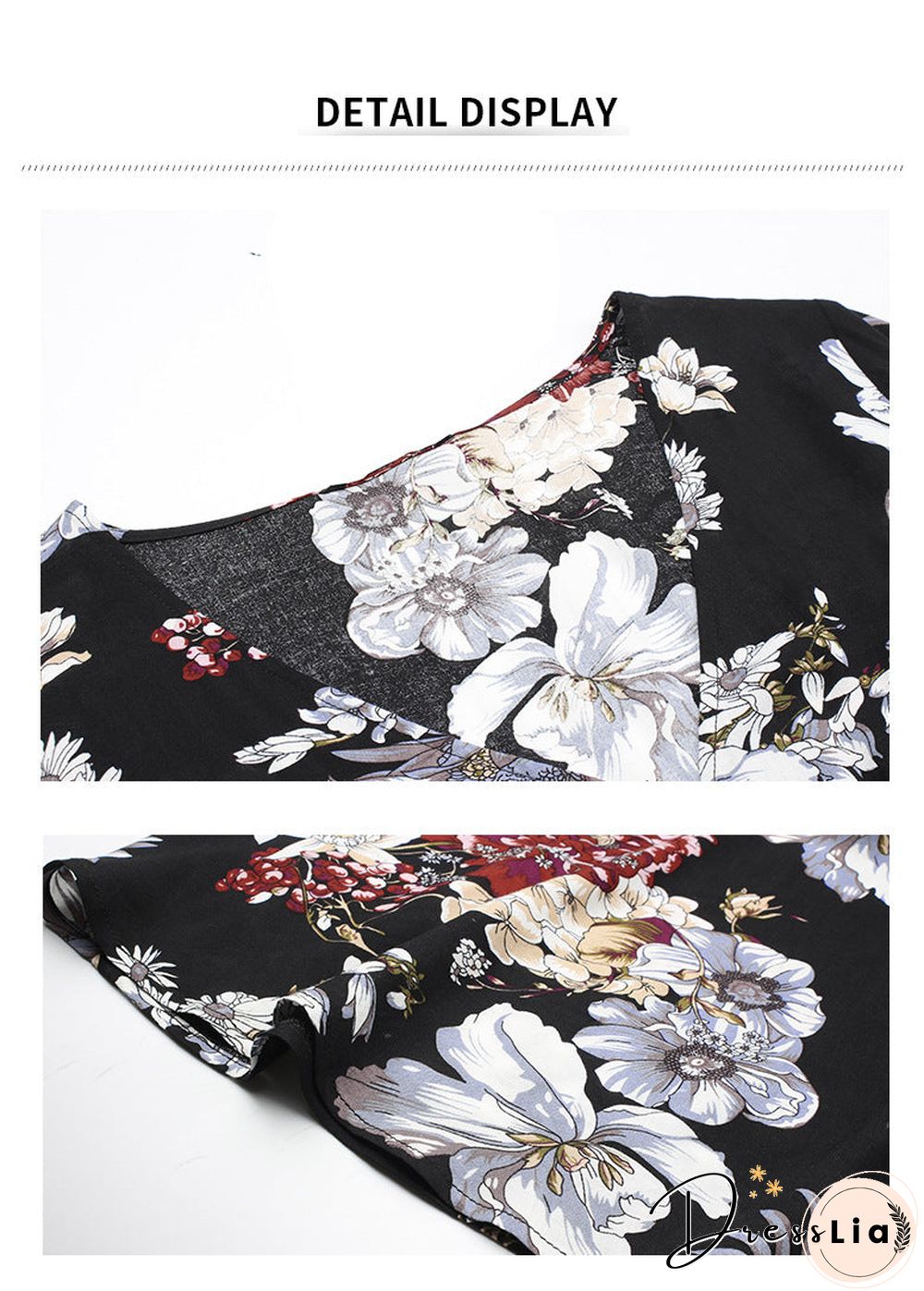 Elegant Short Sleeve V Neck Floral Maxi Dress