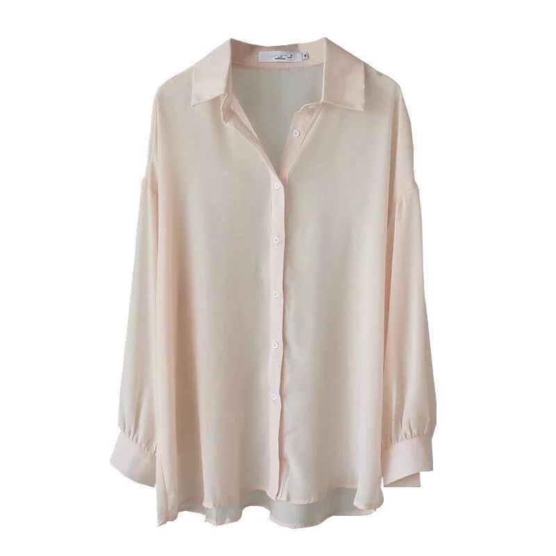 Uveng Uveng Chiffon Sun T-Shirt Women's Spring And Summer Breathable Long-Sleeved Shirt Shades Pure Color Thin Shirt Coat