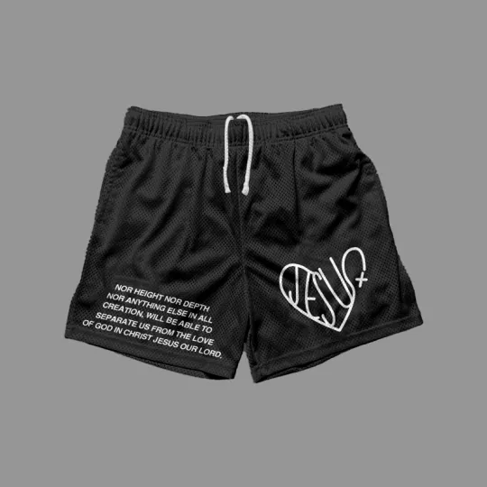 Vintage The Love Of God In Christ Jesus Our Lord Art Graphics Mesh Shorts - SOPULA