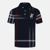 Casual Striped Lapel Business Polo Shirt