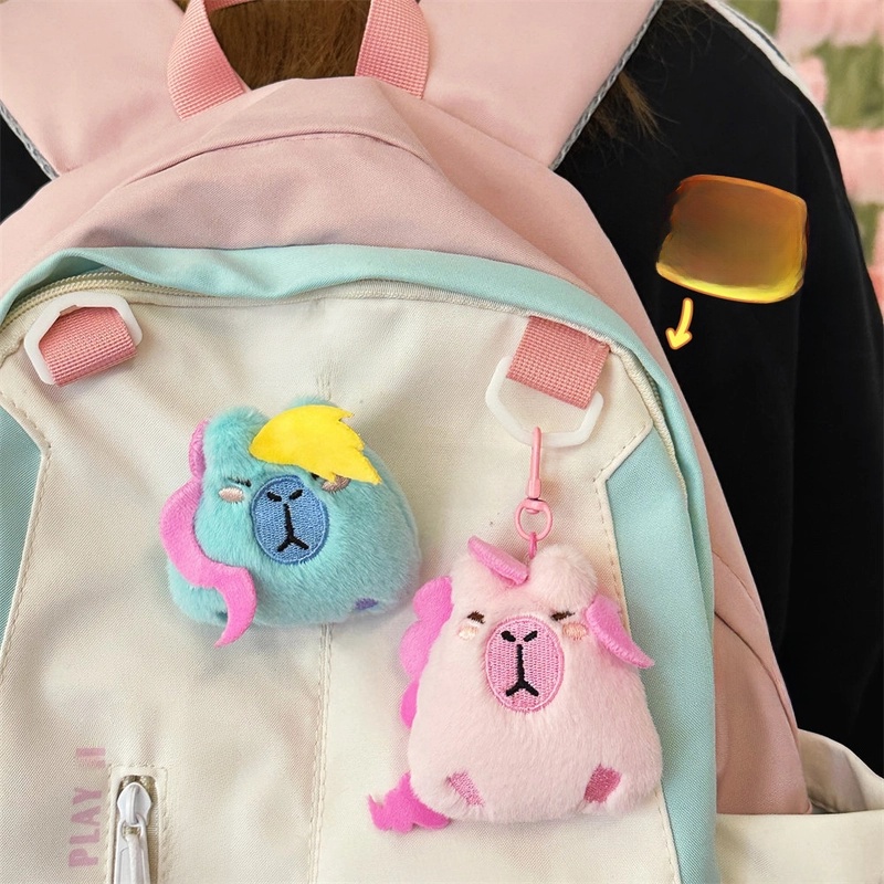 New Creative Plush Capybara Doll Pendant Cute Small Doll Bag Hanging Decoration Student Cartoon Doll Brooch For Women
