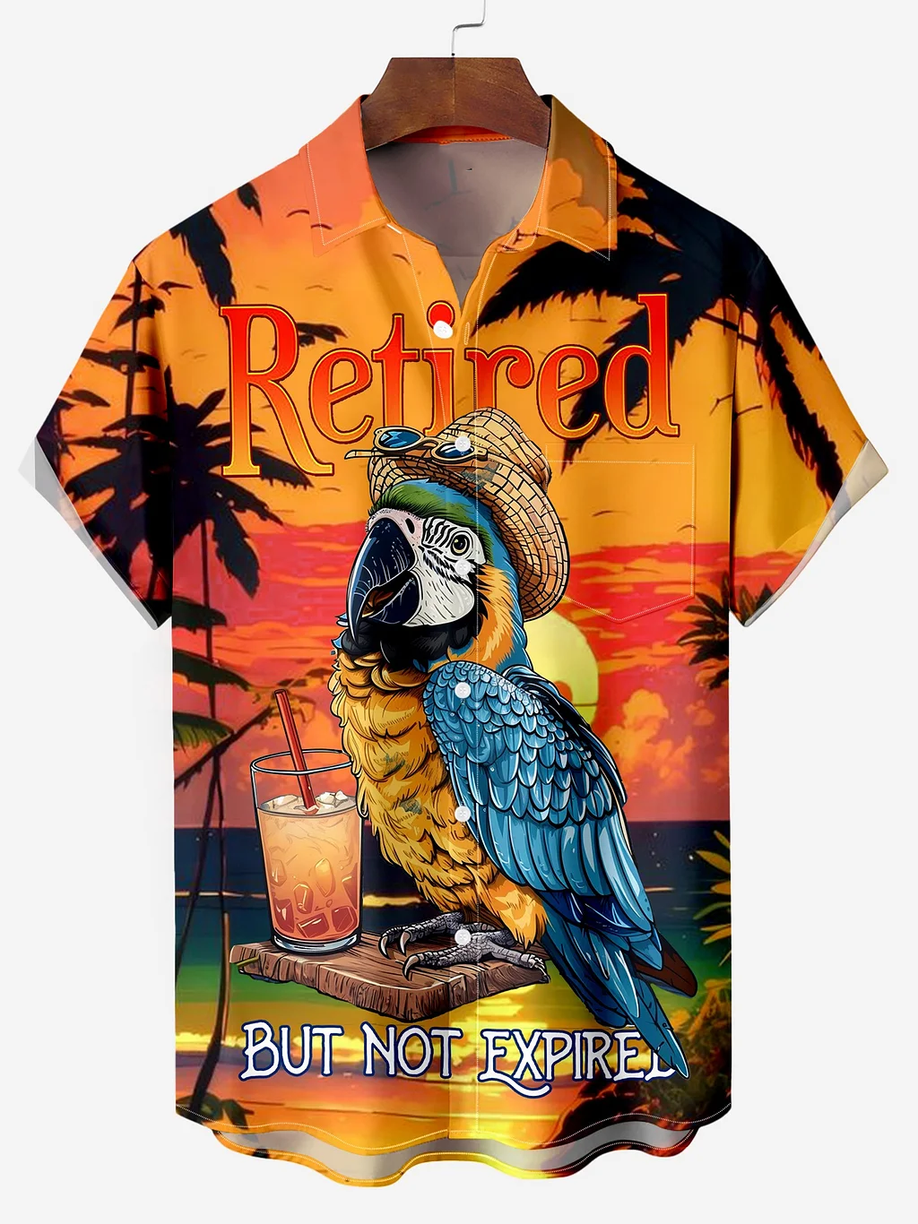 Men's Parrot Beer Casual Shirt PLUSCLOTHESMAN