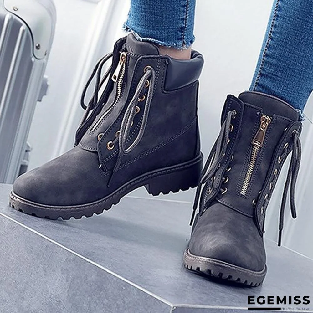 Fashion women boots Leather shoes Work Ankle boots for women Adult Cross-tied Female Safety boots size | EGEMISS