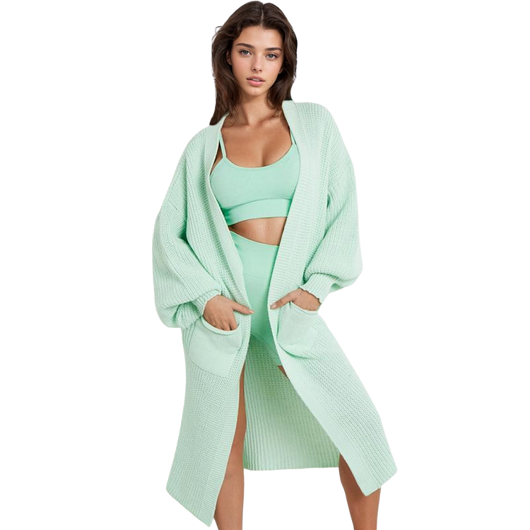 Balloon Sleeve Long Cardigan