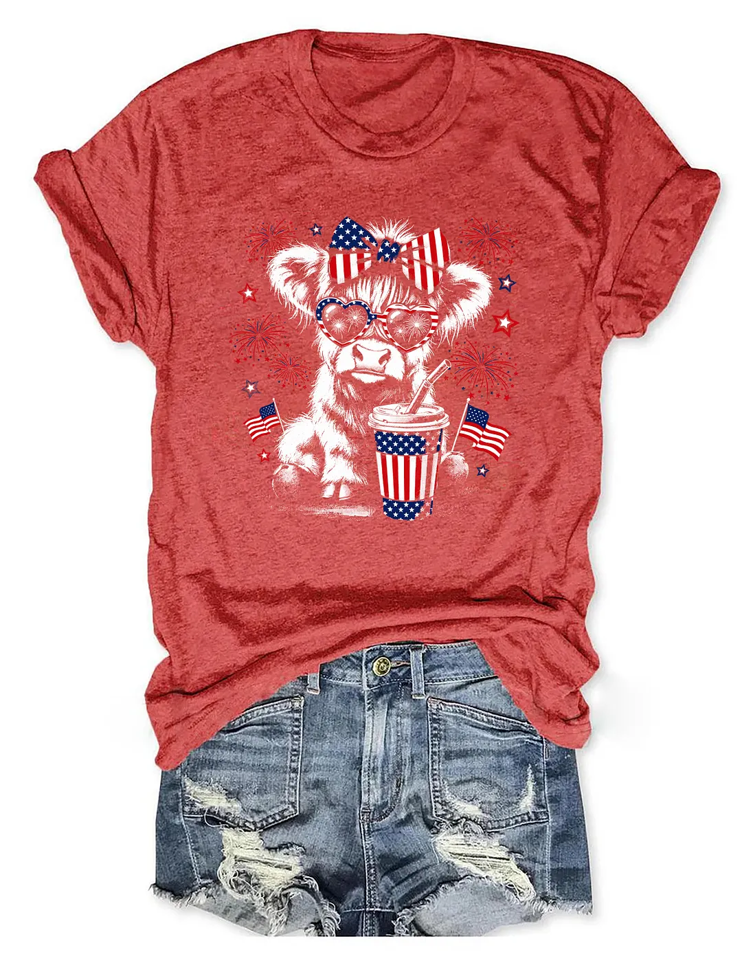 USA Highland Cow T-shirt