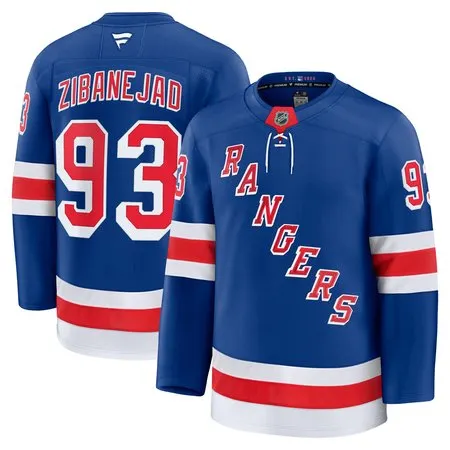 Men's New York Rangers #93 Mika Zibanejad  Blue Home Premium Jersey