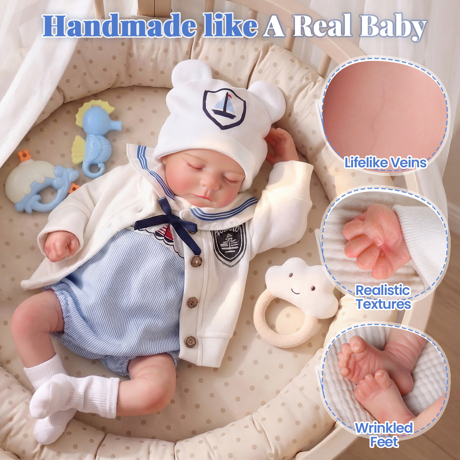 Babeside Sleeping Reborn Baby Noah 20'' Little Infant Girl A Trusty Companion