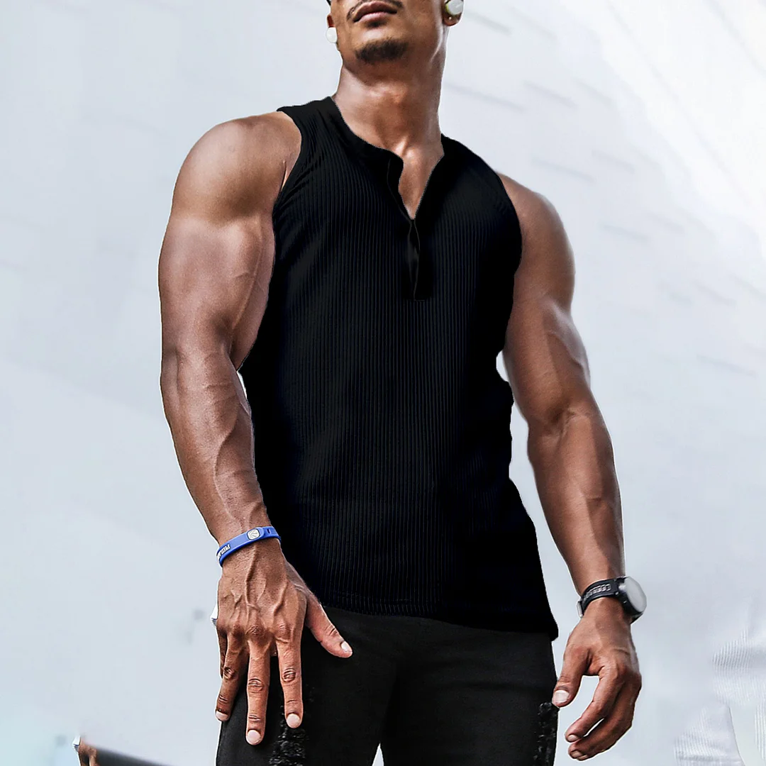 Men's Stretch Breathable Knitted Sports Sleeveless Top-inspireuse