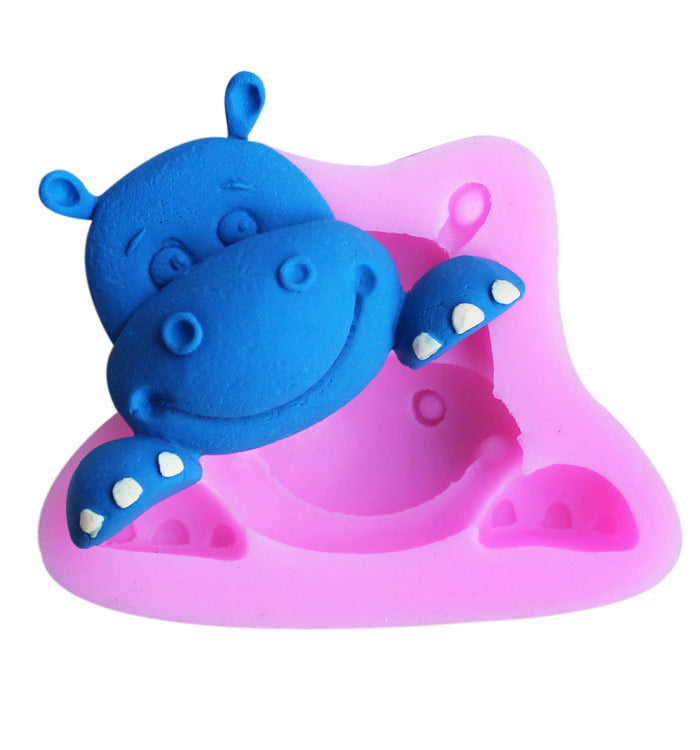 Cute Hippo animal  Fondant Cake Cupcake Chocolate Sugarcraft Silicone Mould