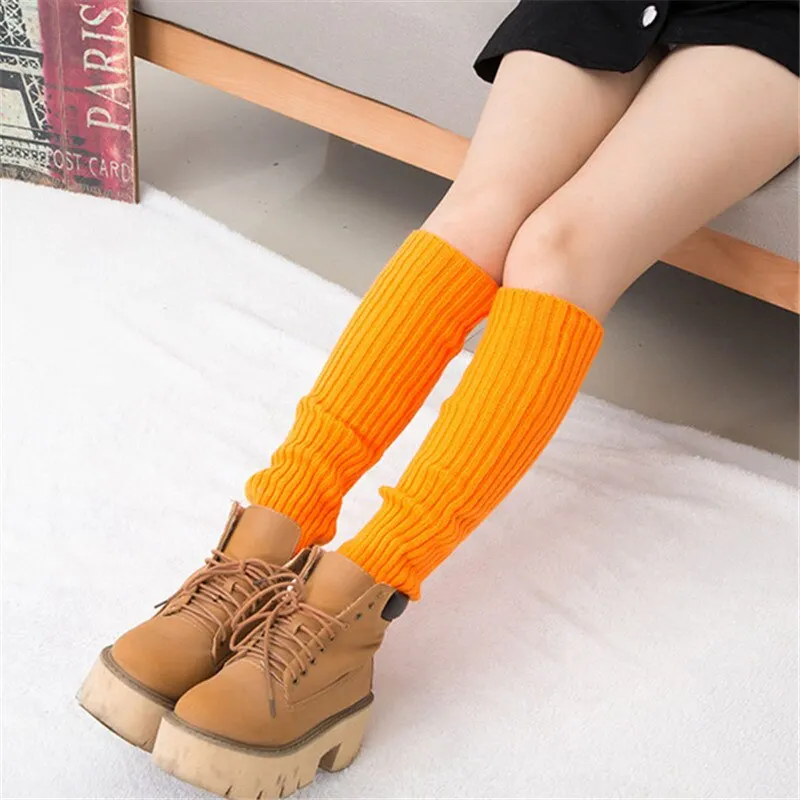 Leg Warmers Women Elegant Winter Warm Trendy All-match Womens Korean Style Knitting Keep Knee Students Leisure Female Chic 2020