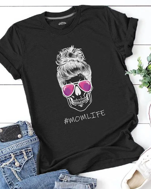 mom life printed t shirt tee p171468