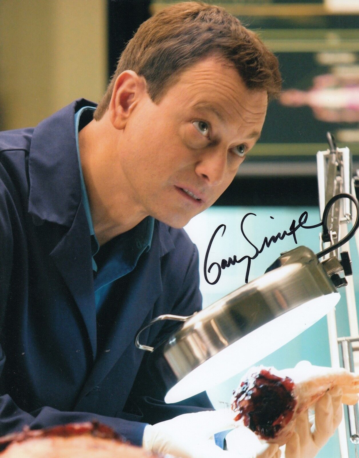 GARY SINISE signed (CSI CRIME SCENE INVESTIGATION) NY 8X10 Photo Poster painting *MAC* W/COA