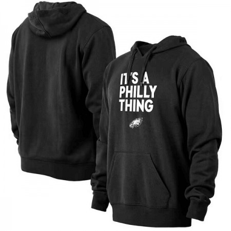 Men's Philadelphia Eagles Black Pullover Hoodie J8B6