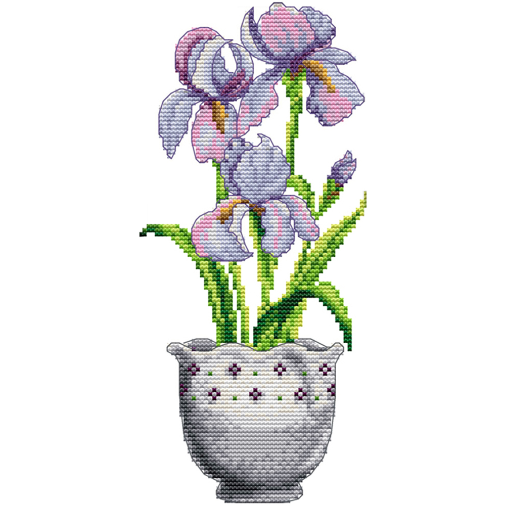

Purple Flower - 14CT Stamped Cross Stitch - 15*30CM, 501 Original