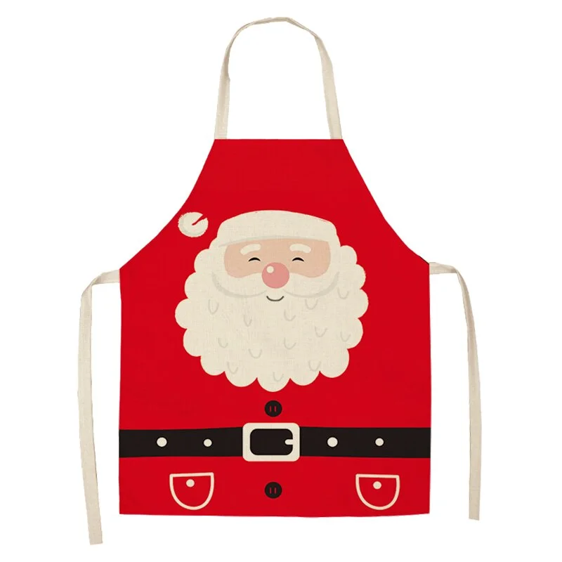 Linen Merry Christmas Apron Christmas Decorations for Home Kitchen Accessories Natal Navidad 2020 New Year Christmas Gifts