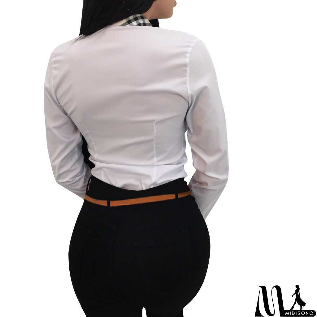 MidiSono - Burberry Woman Men Fashion Lapel Shirt Top Tee