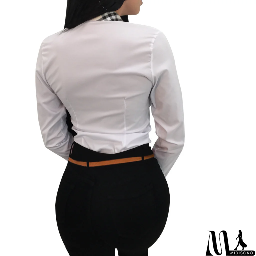 MidiSono - Burberry Woman Men Fashion Lapel Shirt Top Tee