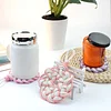 Handmade Knitted Coaster Supplies DIY Hand Woven Round Floral Coasters Set Bohemian Pattern Creative Coaster Crafts Knit Kit Heat Insulation Braided Mug Mat For Home Wall Decor Gift Office