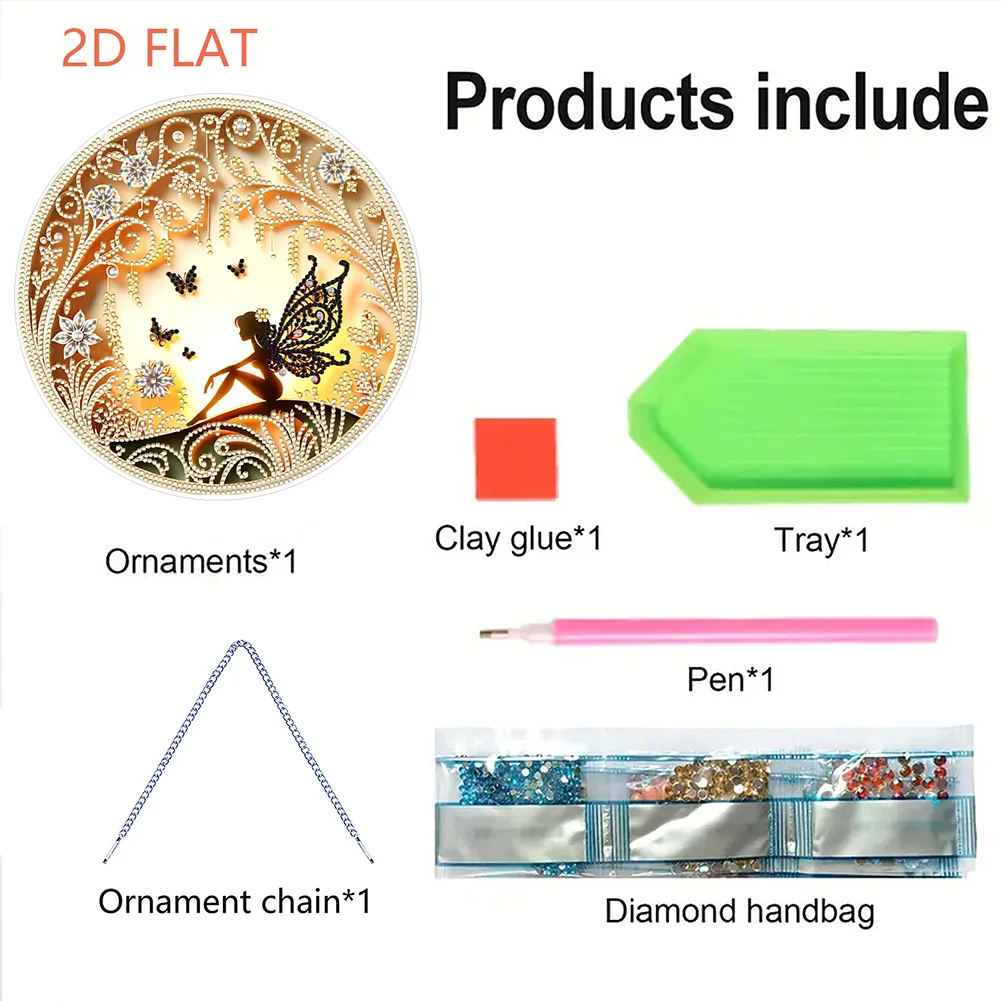 2D Flat DIY Hanging Diamond Art Kits Rhinestone Window Pendants (Silhouette)