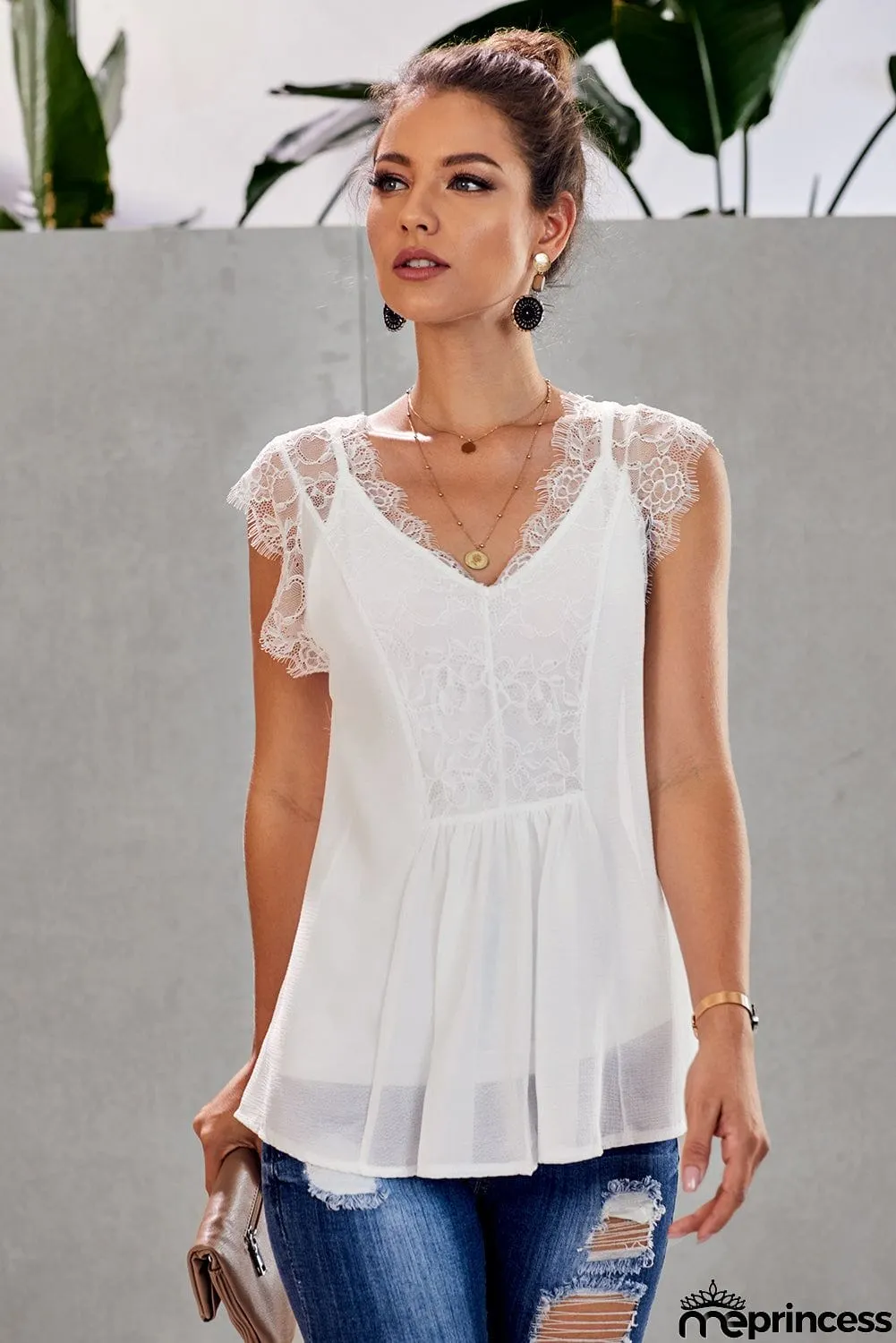 From A Dream Lace Tank Top with Vest