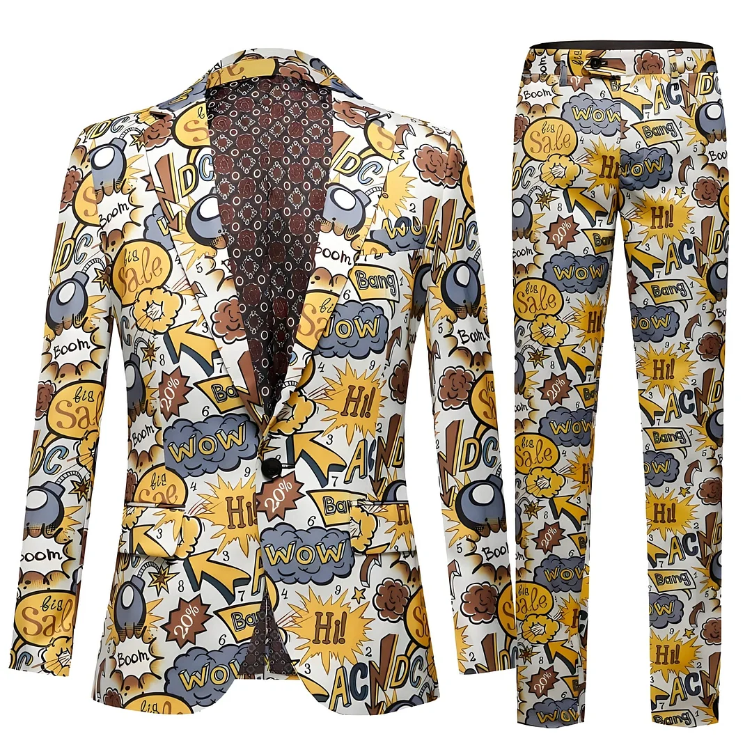 The Pop Art Slim Fit Two-Piece Suit - Ash