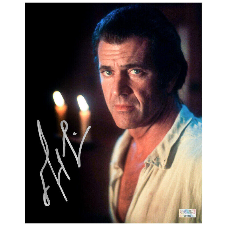 Mel Gibson Autographed 2000 The Patriot Benjamin Martin 8x10 Close Up Photo Poster painting