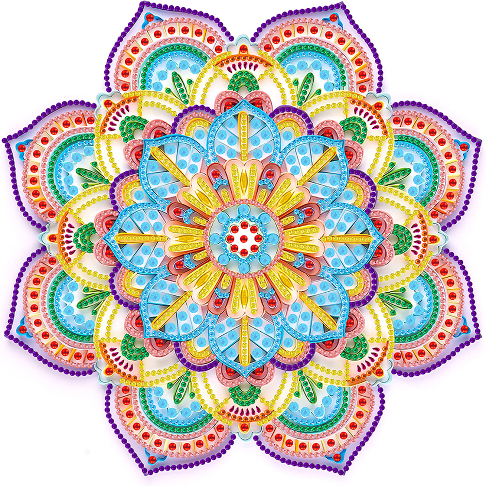 Paper Mandala Painting 30*30CM(Canvas) Special Shaped Drill Diamond Painting gbfke