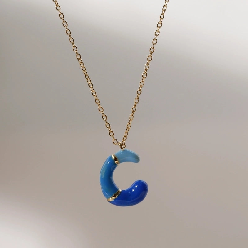 Copper 14K Gold Plated Chain Letter Pendant Necklace