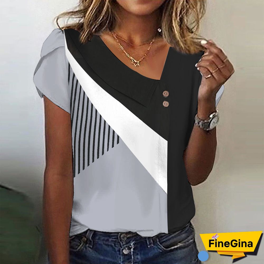 Black And White Surplice Top