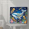 (25x25cm)DIY Whale Framed Handmade Pearl Painting Art Craft Kit Living Home Decor