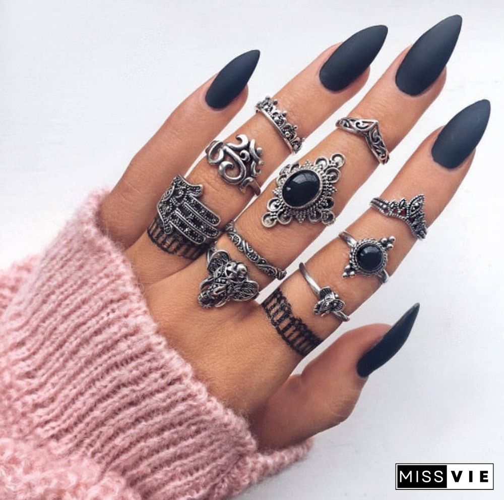 30 Styles Trendy Boho Midi Knuckle Ring Set For Women Crystal Geometric Finger Rings Fashion Bohemian Jewelry