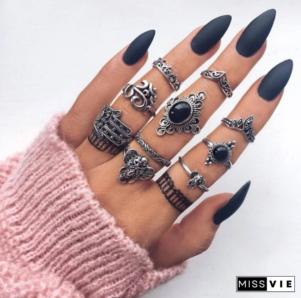 30 Styles Trendy Boho Midi Knuckle Ring Set For Women Crystal Geometric Finger Rings Fashion Bohemian Jewelry