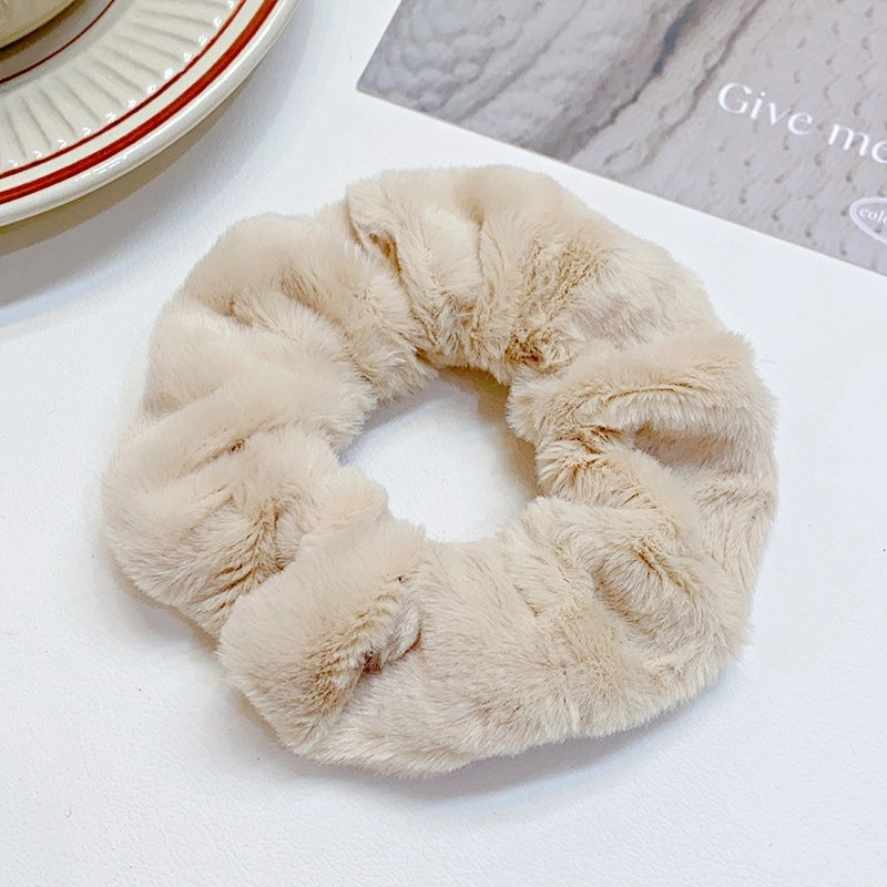 Women’s Pastoral Solid Color Commute Solid Color Flannel Hair Tie