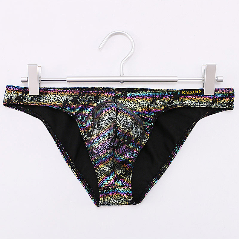 Men's Low-waisted Snakeskin Pattern Printed Men's Briefs