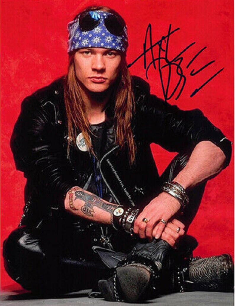 AXL ROSE Guns n Roses HandSigned Autograph 8x10 wCoA