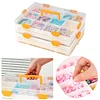 (US Only)4 Layers Plastic Bead Storage Box DIY Art Craft Accessory Organizer Case(Orange)
