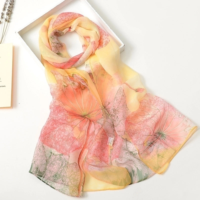 Women’s Sweet Flower Georgette Silk Scarves