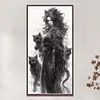 Black Cat Girl-11CT Stamped Cross Stitch 50*100cm/19.69*39.37in(Big Size)
