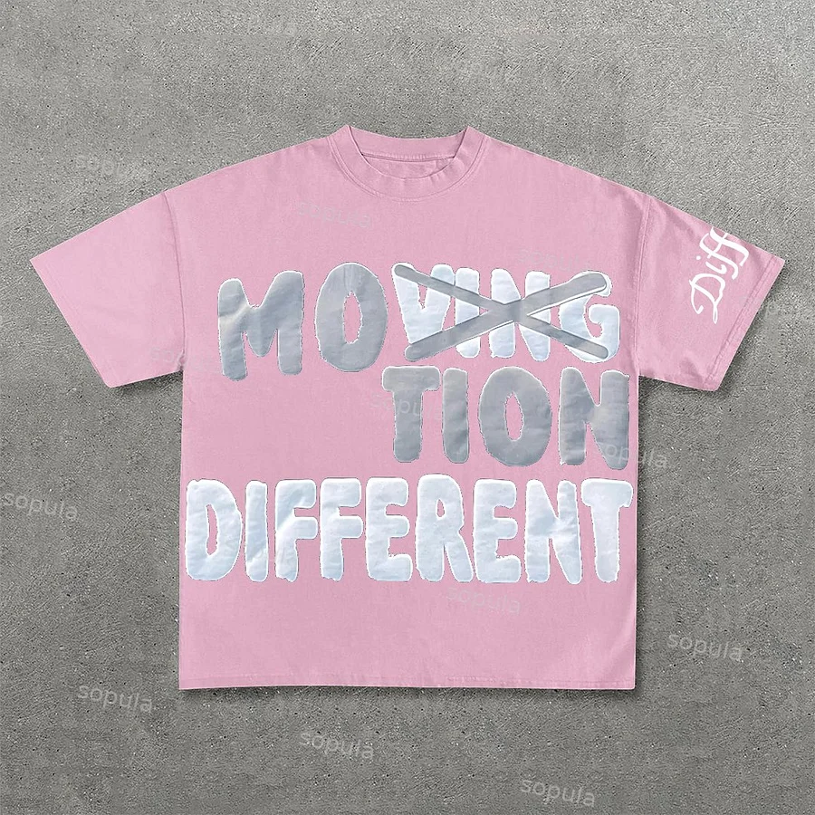 Vintage Motion Different Graphic 100% Cotton Short Sleeve T-Shirt
